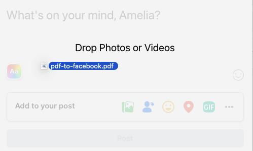 post a PDF on Facebook